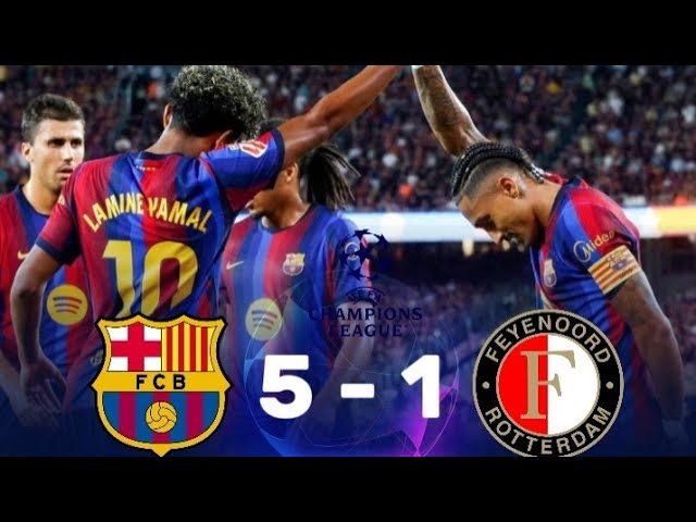 Barcelona Vs Feyenoord 5-1 Champions league UEFA 