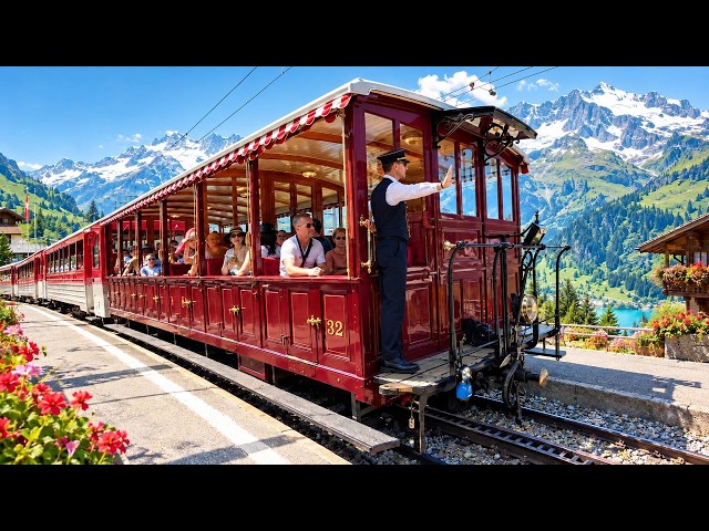 Swiss Panoramic Train Journey | Europe’s First Mountain Railway |  Rigi Kulm | Walking Tour 4K