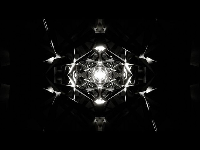 1 Hour Geometric Fractal Kaleidoscope Tunnel Loop 4K No Audio | Dark Ambient VJ Visual Background