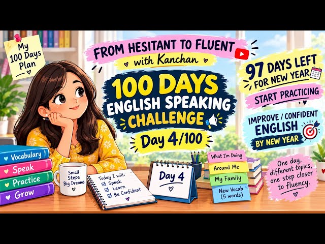 Day 4/100 | Present Continuous | English Speaking Practice | From Hesitant to Fluent with Kanchan