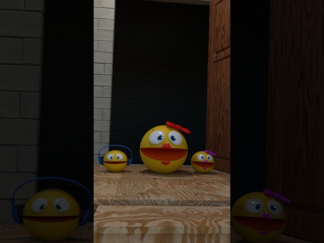 Pacman saved his Family ! 🧑‍🧑‍🧒‍🧒😱 #friendship #pacman #blender