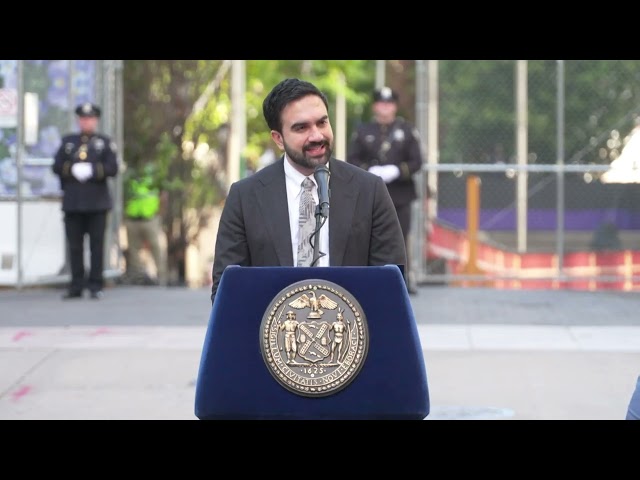The NYPD unveils the names of fallen officers added to the NYC Police Memorial Wall in Battery Park.