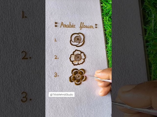 3 Easy Arabic Flower Mehndi Designs Tutorial  #shorts #arabic #mehndi #tutorial