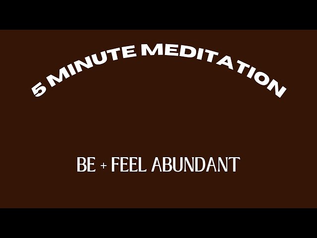 DAILY 5 MINUTE GUIDED MEDITATION FOR AN ABUNDANT WEALTH MINDSET