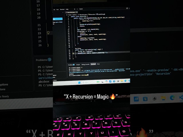 🔥 Java Recursion: Arrange X Step by Step #java #recursion #programming #shorts