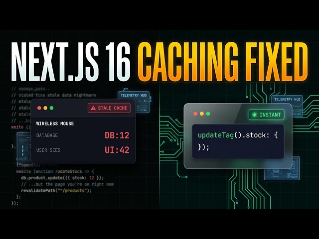 Next.js 16 Finally Fixed Caching (use cache + updateTag)