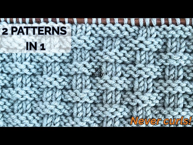 Gorgeous Basket Weave Stitch Anyone Can Knit - No Curling! - So Woolly