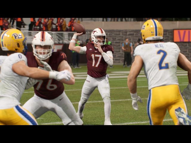 Pittsburgh vs Virginia Tech - NCAA Football 10/2 Full Game Highlights - College Football 27 Sim