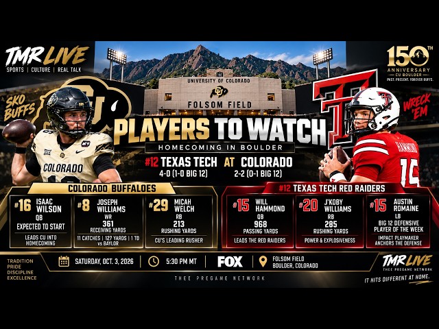 Thee Pregame Show Live w/ Unk & Chico | COLORADO vs TEXAS TECH