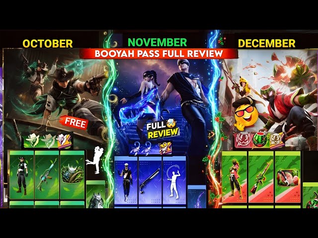 October & November Booyah Pass 2026Full Review💥🤯 December Booyah Pass ff| Next booyah pass free fire