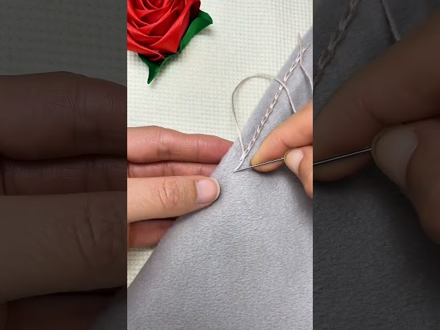 chain stitch 🪡🧶 #embroidery #stitch #sewing #shorts