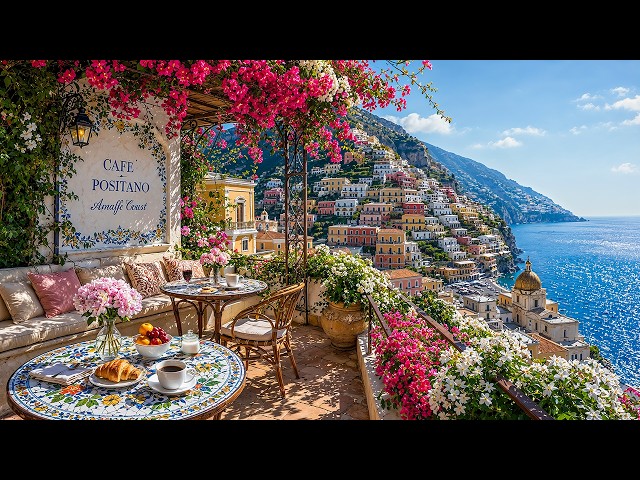 Bright Summer Jazz in Italy ☕ Amalfi Coast Café Ambience & Smooth Jazz for Study & Work