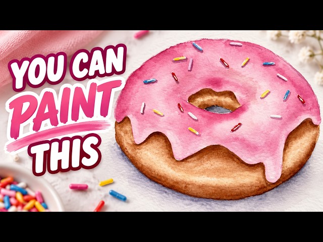 This Watercolor Donut Is Easier Than It Looks! 🍩