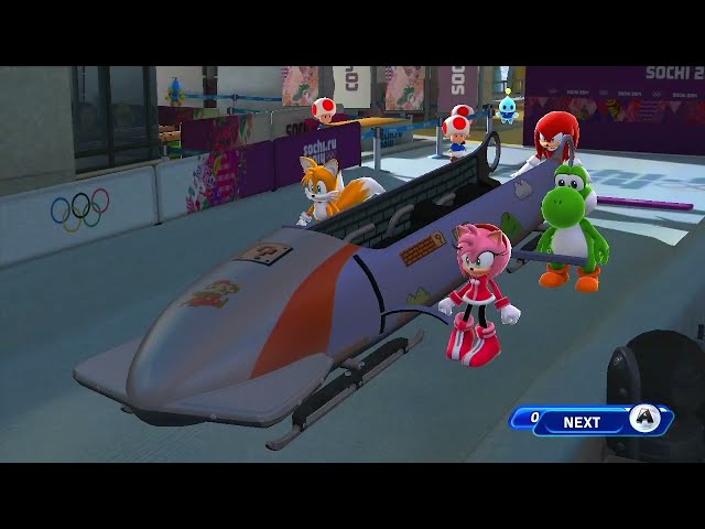 Mario & Sonic At Sochi 2014 - Episode 175: 4-Man Bobsleigh (Team Amy)