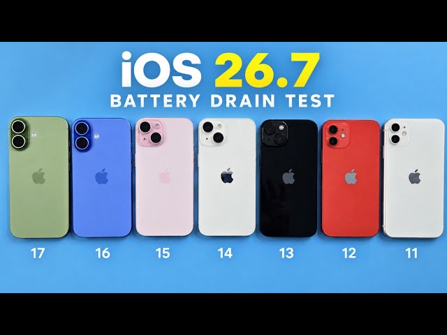 🔥 iPhone 17 vs 16 vs 15 vs 14 vs 13 vs 12 vs 11 – iOS 26.7 Battery Drain Test