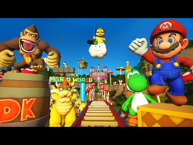 NINTENDO! Ultra Roller Coaster (POV) Mario, Yoshi, Donkey Kong & Bowser!