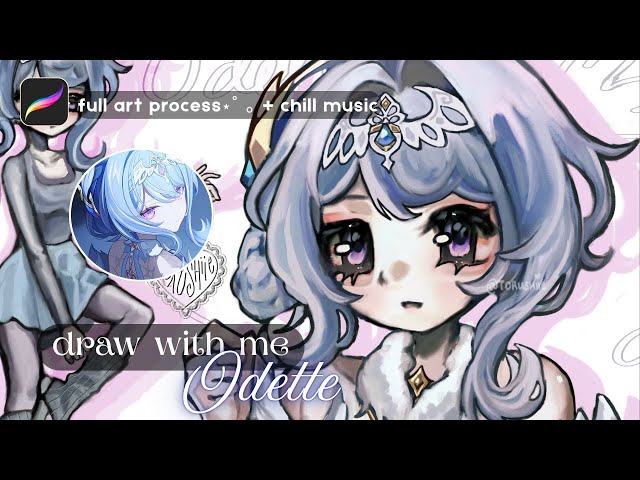draw with me .✦ ݁˖ odette🦢 ipad asmr + chill music | procreate 
