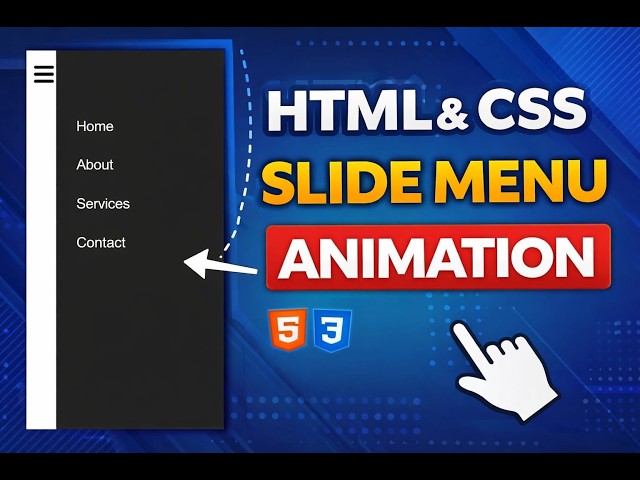 HTML & CSS Slide Menu Animation Tutorial (Step-by-Step)