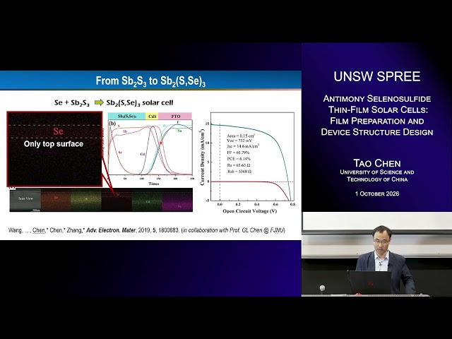 UNSW SPREE 202610-01 Tao Chen - Antimony Selenosulfide Thin-Film Solar Cells Preparation & Structure