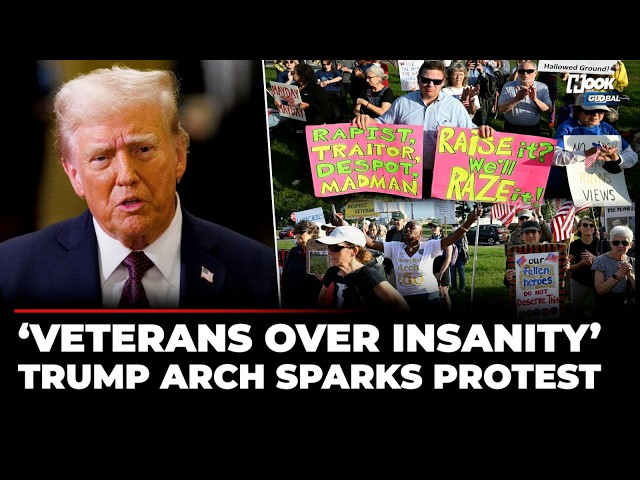 RAW FOOTAGE: Trump’s Arch Sparks Furious Protests From Military Veterans At Arlington Amid Lawsuit