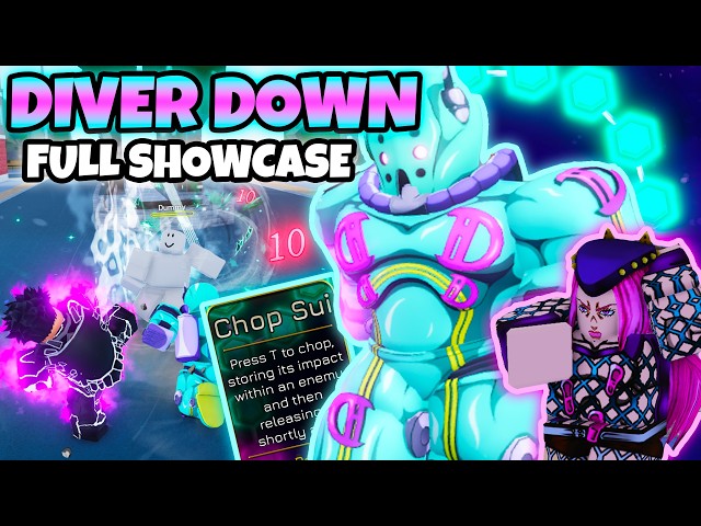 [YBA] NEW STAND DIVER DOWN FULL SHOWCASE! (ITS BROKEN AND FUN!)
