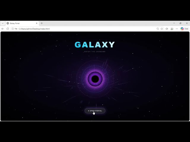 I Created a Galaxy Portal Using Only HTML, CSS & JavaScript 🌌✨