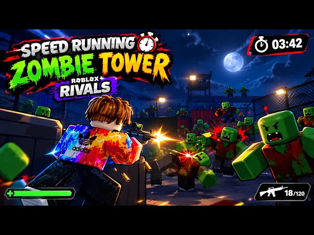 🔴!Speed Running Zombie Tower and gargoyel Solo in Roblox Rivals!🔴