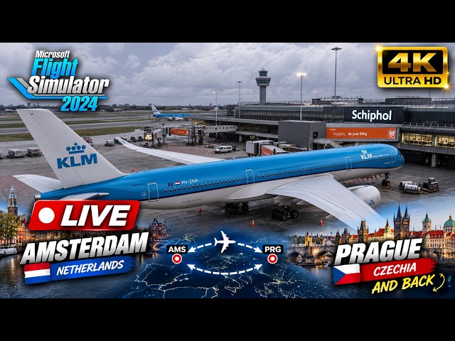 🔥 LIVE NOW! Amsterdam 🇳🇱 → Prague 🇨🇿 & BACK | DLSS 5 + RTX 5090 | INSANE REALISM! ✈️