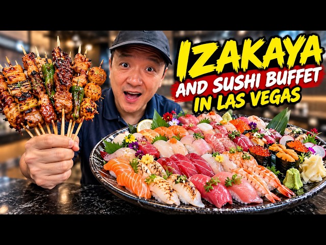 Trying Las Vegas’s NEW Sushi & Japanese Izakaya BUFFET! 🍣
