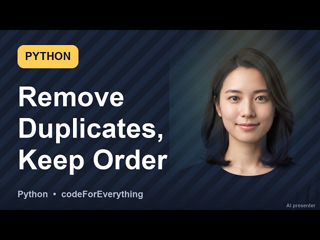 Python Interview Prep #05 · Remove Duplicates, Keep Order 🧠