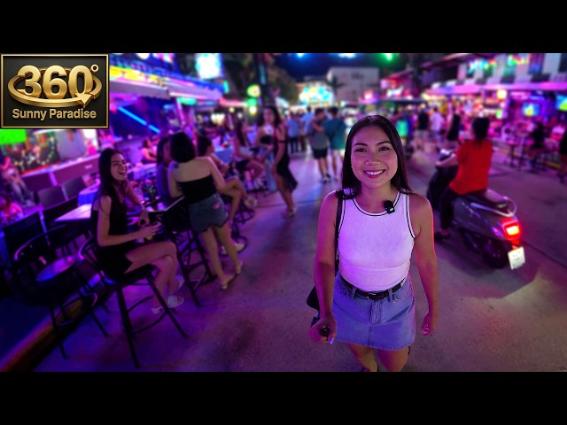[8K 360° VR] Pattaya Bar Streets Tour: Tree Town & Myth Night Loop