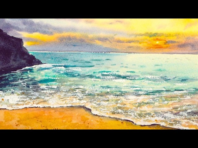 Step by Step Seascape Watercolour Tutorial