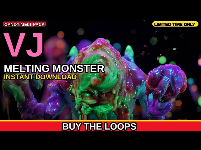 Melting Candy Monster VJ Loop | Halloween Visuals for DJ Sets and LED Walls