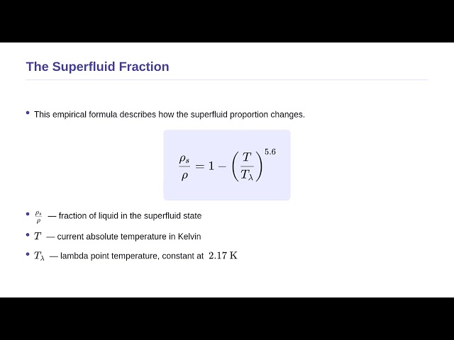 Statistical Mechanics - Properties of Liquid Helium