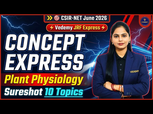 CSIR-NET June 2026 | Concept Express – Plant Physiology | Part-3 | Dr. Manisha Verma |