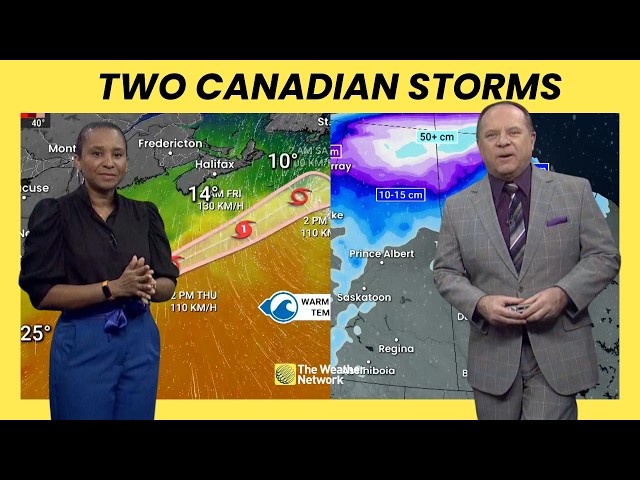 50 cm of snow or 100 km/h winds: Two major storms to hit Canada this week | #WeatherAM