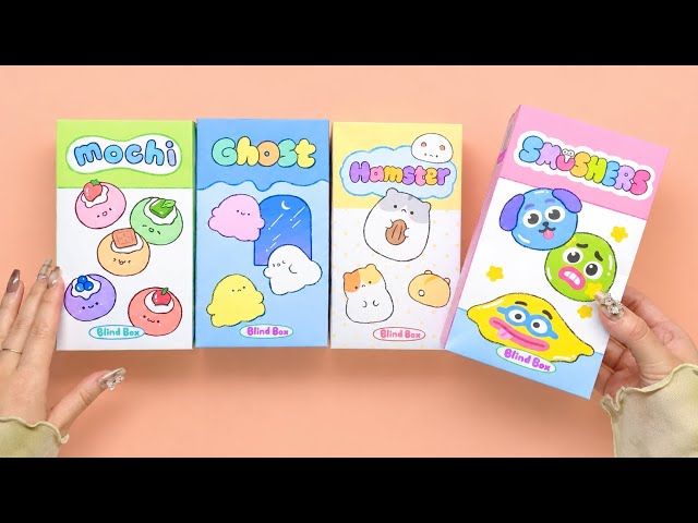 ☁️Blind Bag☁️SMUSHERS, MOCHI, HAMSTER, GHOST Blind Box Unboxing | Paper DIY | ASMR 