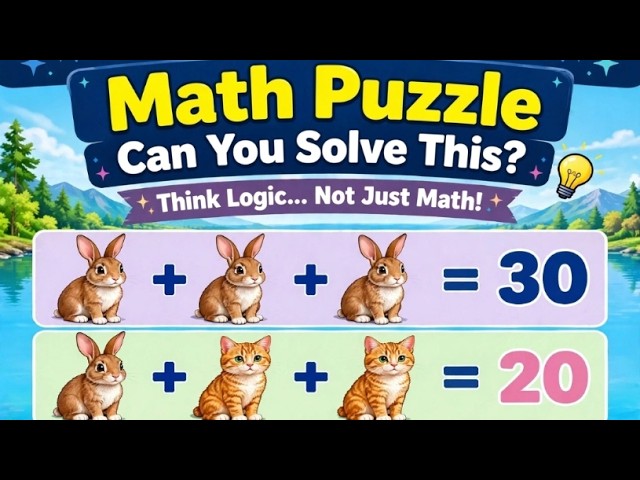 🔴LIVE :Math Puzzle Can You Solve This? 🐰+🐱+🐶+🐓 = ? #mathspuzzle #live