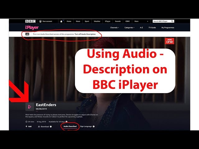 Audio   Video Description on BBC iPlayer  amazon Firestick, Apple TV, iPad, Computer