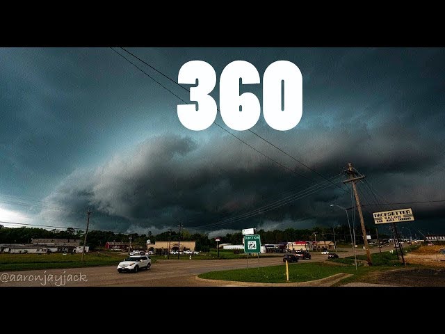 360 (4K) Footage From Under MONSTER Cold Front In North East Texas