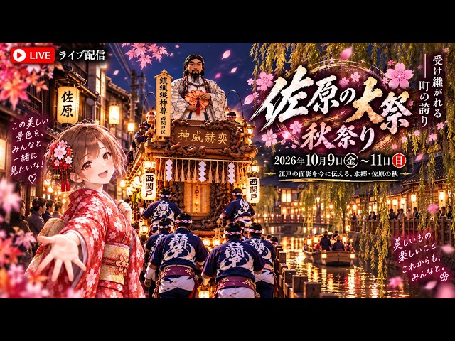 佐原の大祭 秋祭り Sawara Grand Festival 2026【お祭りライブ配信⛩️】２日目の夜の曳き廻し