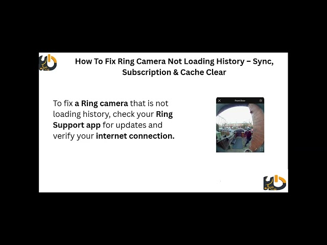 How To Fix Ring Camera Not Loading History – Sync, Subscription & Cache Clear