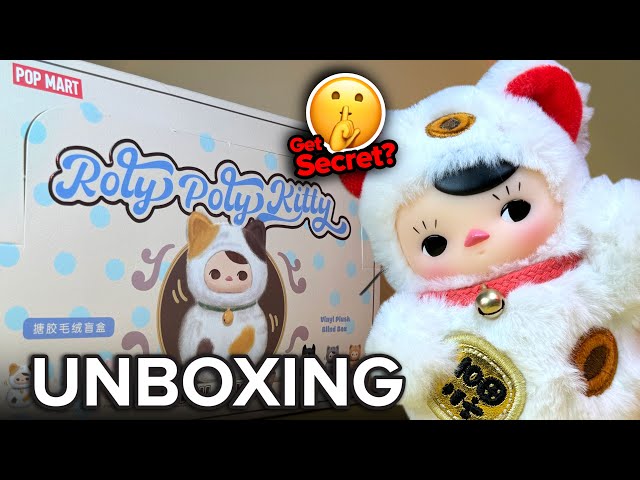 GET THE SECRET? Unbox Pop Mart Pucky Roly Poly Kitty Plush Cat Blind Box Review Complete Set of 6