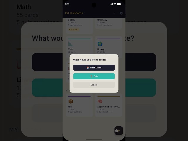 QR Flashcards app preview #smartphone #android #study #flashcards