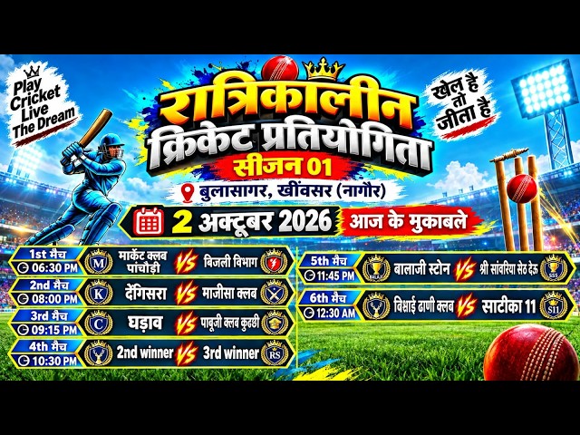 रात्रिकालीन क्रिकेट प्रतियोगिता बुलासागर सीजन 1 Bulasagar Premier league