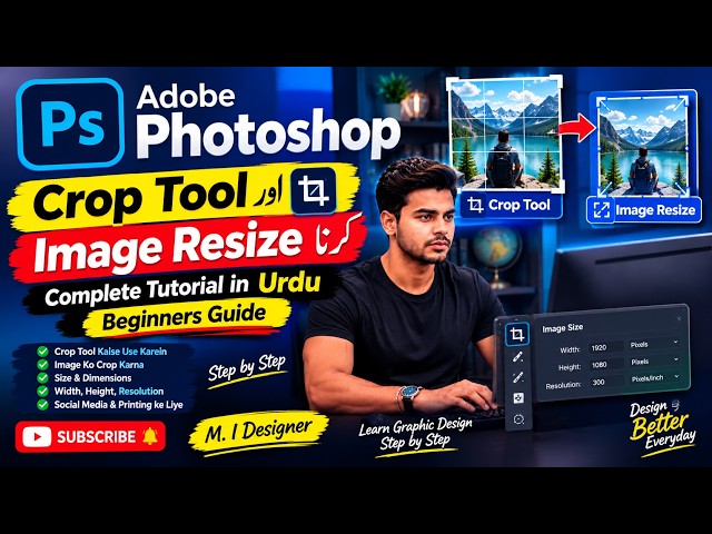 How to Use the Crop Tool and Resize Images | Adobe Photoshop Complete Tutorial | Beginners Guide