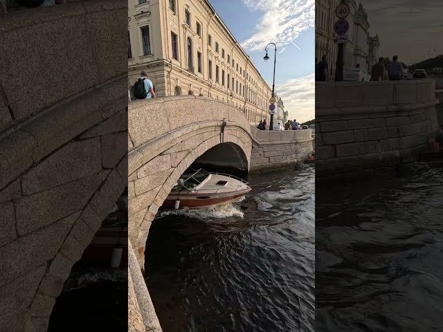 Beautiful Boats Cruising in Saint-Petersburg x Surprise Under the Bridge #travel #asmr #explore