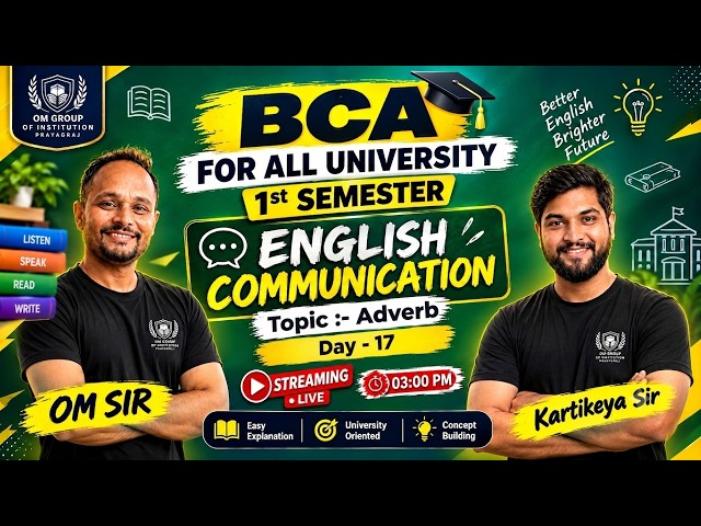 Adverb in English Communication | Day 17 | BCA 1st Semester #bca