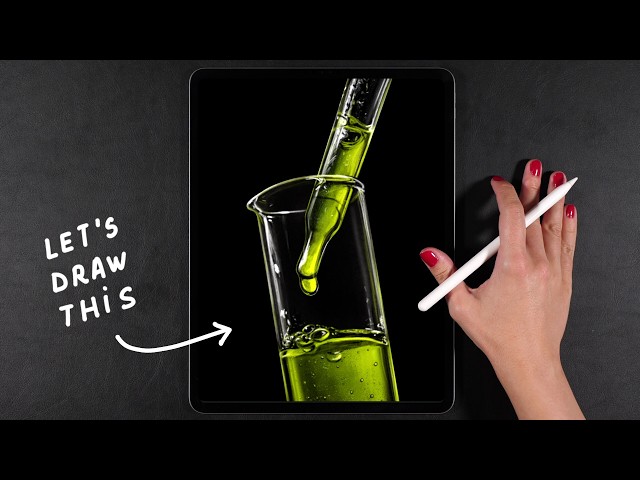 How To Paint Glass & Glowing liquid in Procreate - Easy-to-Follow Tutorial