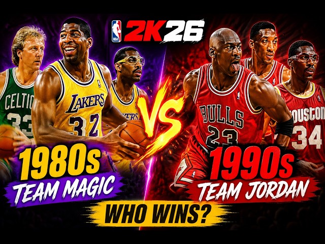 NBA 2K26 Gameplay - Team Magic (1980s Legends) vs Team Jordan (1990s Legends)